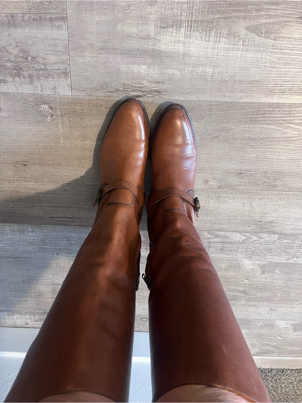 Vintage FRYE Dorado Tall Riding Boots Brown Leather Size 9 Made in Spain